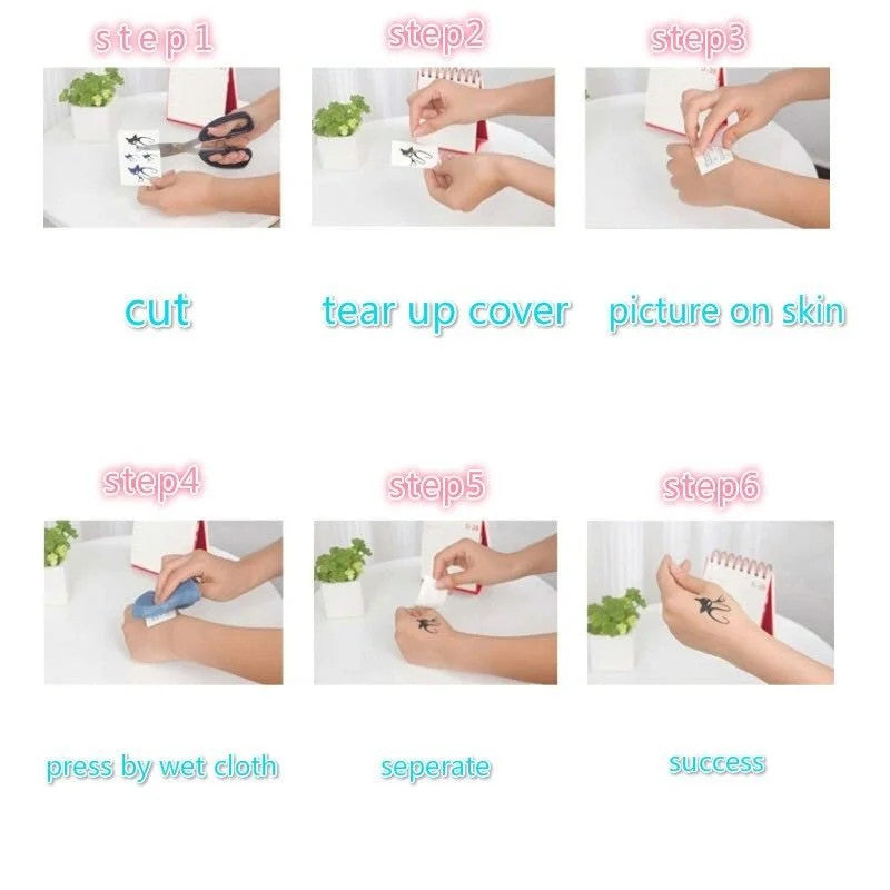 Sheet Hand Flower Sticker Waterproof Temporary Tattoo for Arm, Leg, Hand