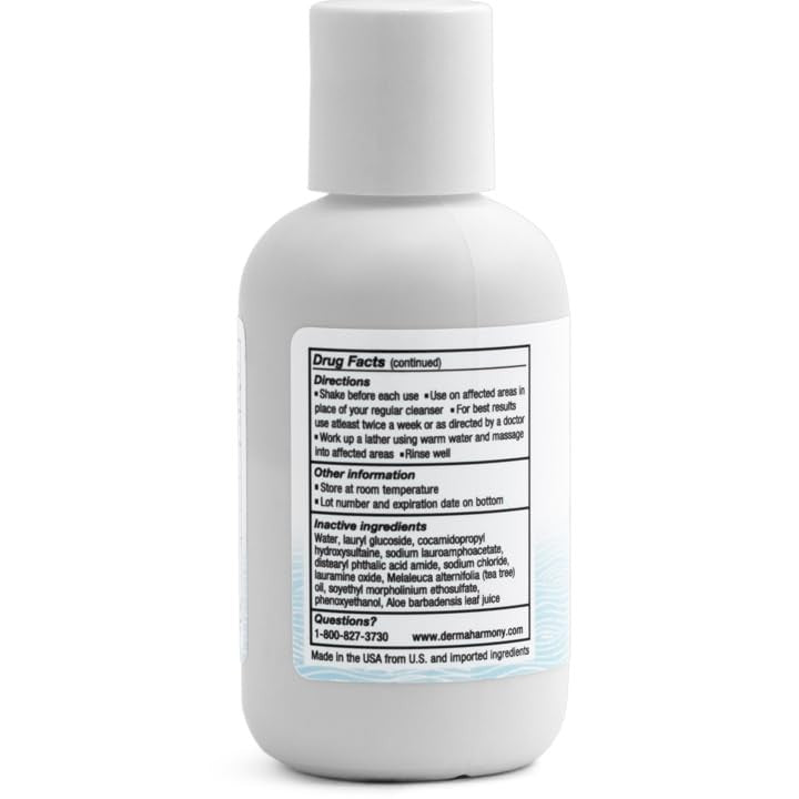 Liquid Facial Cleanser with Zinc Pyrithione - Gentle, pH-Balanced, 4 Fl Oz