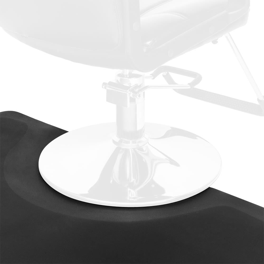Salon Barber Chair Anti-Fatigue Floor Mat 3x5 Black Semicircle 1/2" Thick
