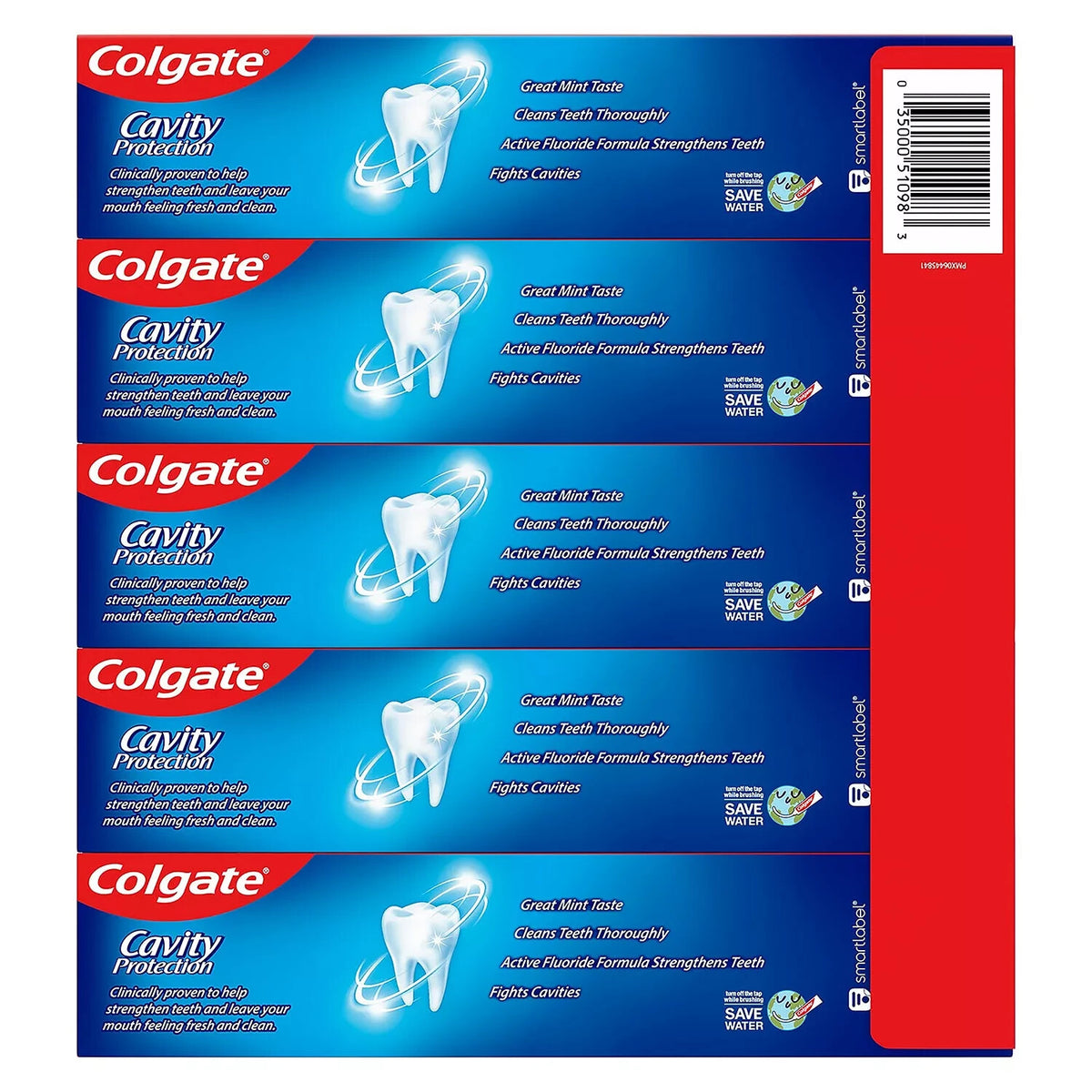 Fluoride Cavity Protection Toothpaste 8 oz - 5 Pack Mint Flavor Dental Care