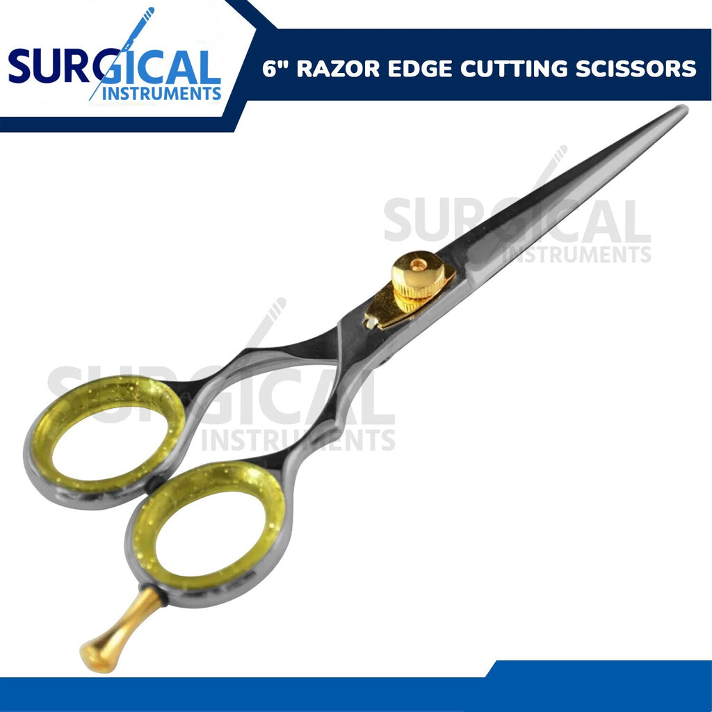 6-Inch Hair Cutting Scissors Barber Shears Gold Professional Salon Tools
