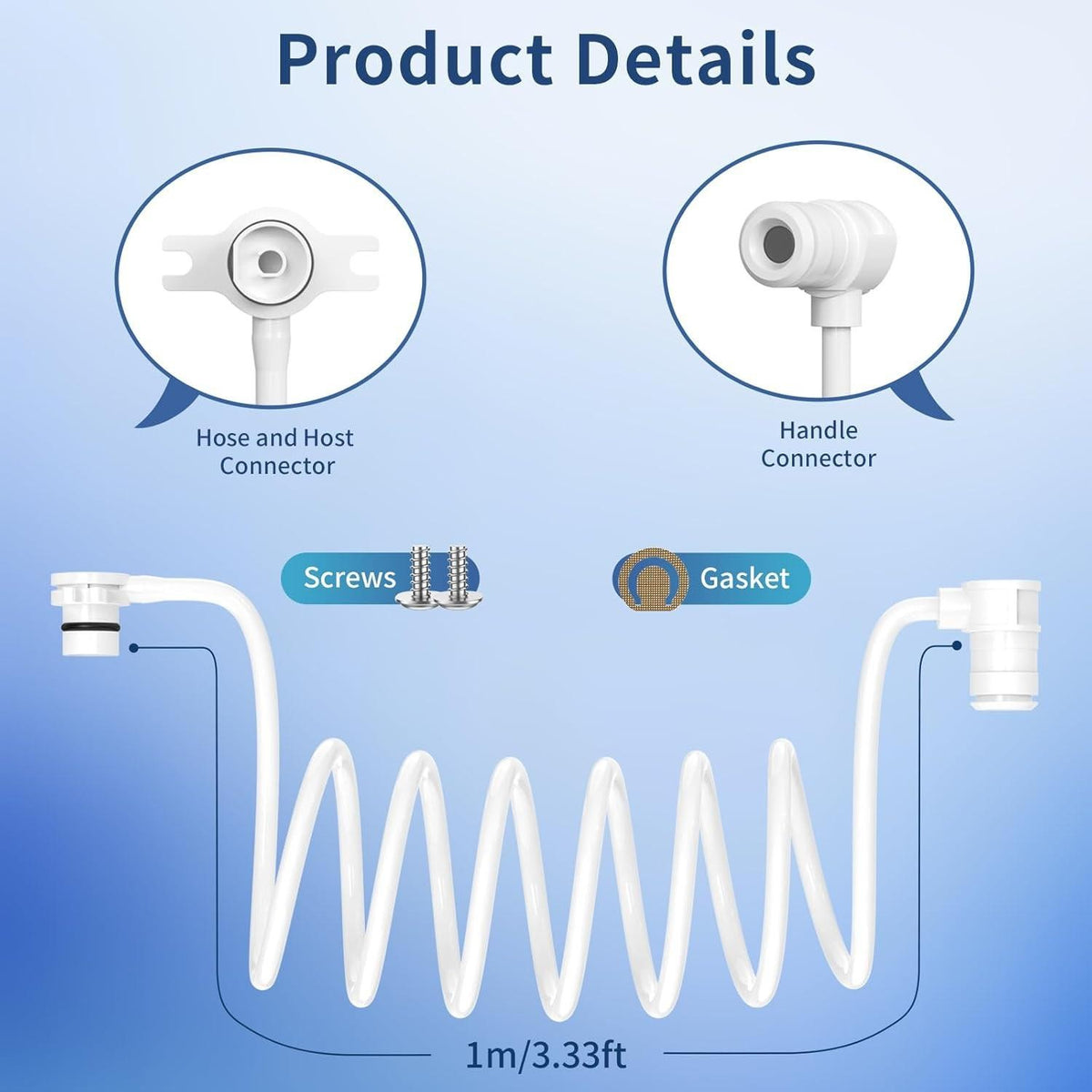 Water Flosser Replacement Hose for Waterpik Sonic-Fusion SF-01 to SF-04 - Durable & Easy to Install