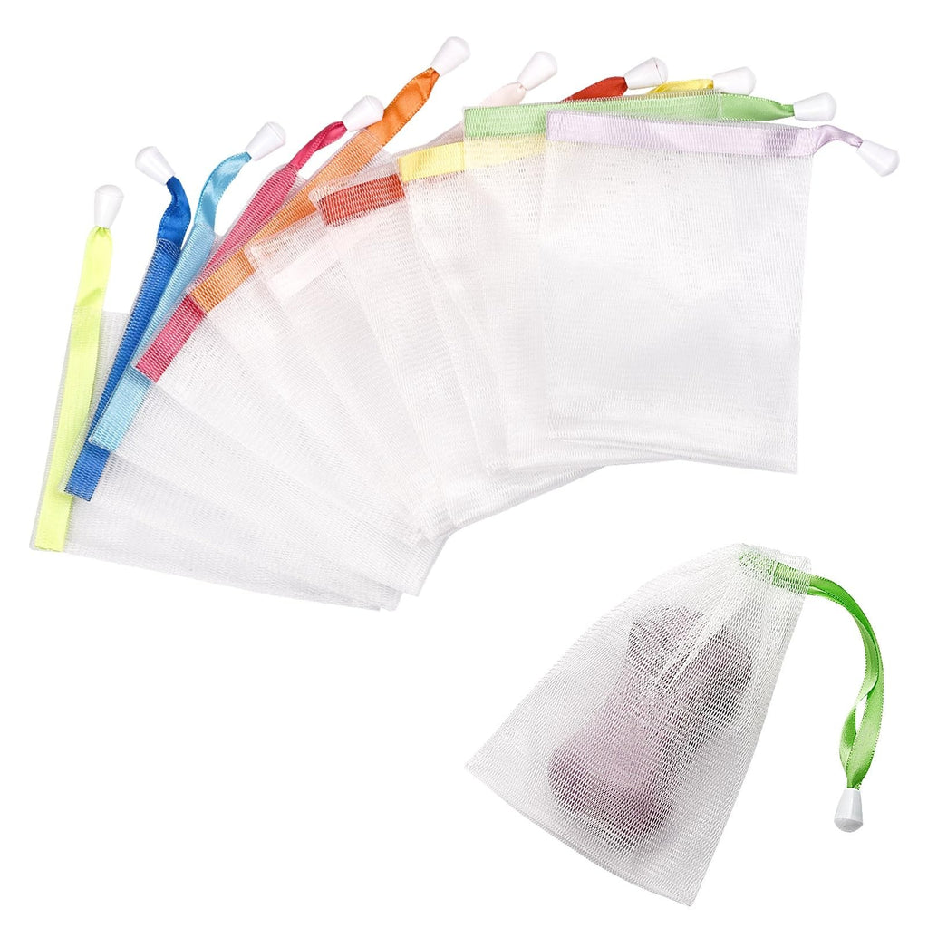 Mesh Soap Saver Bags 10 Pack Exfoliating Foam Net for Shower & Bath