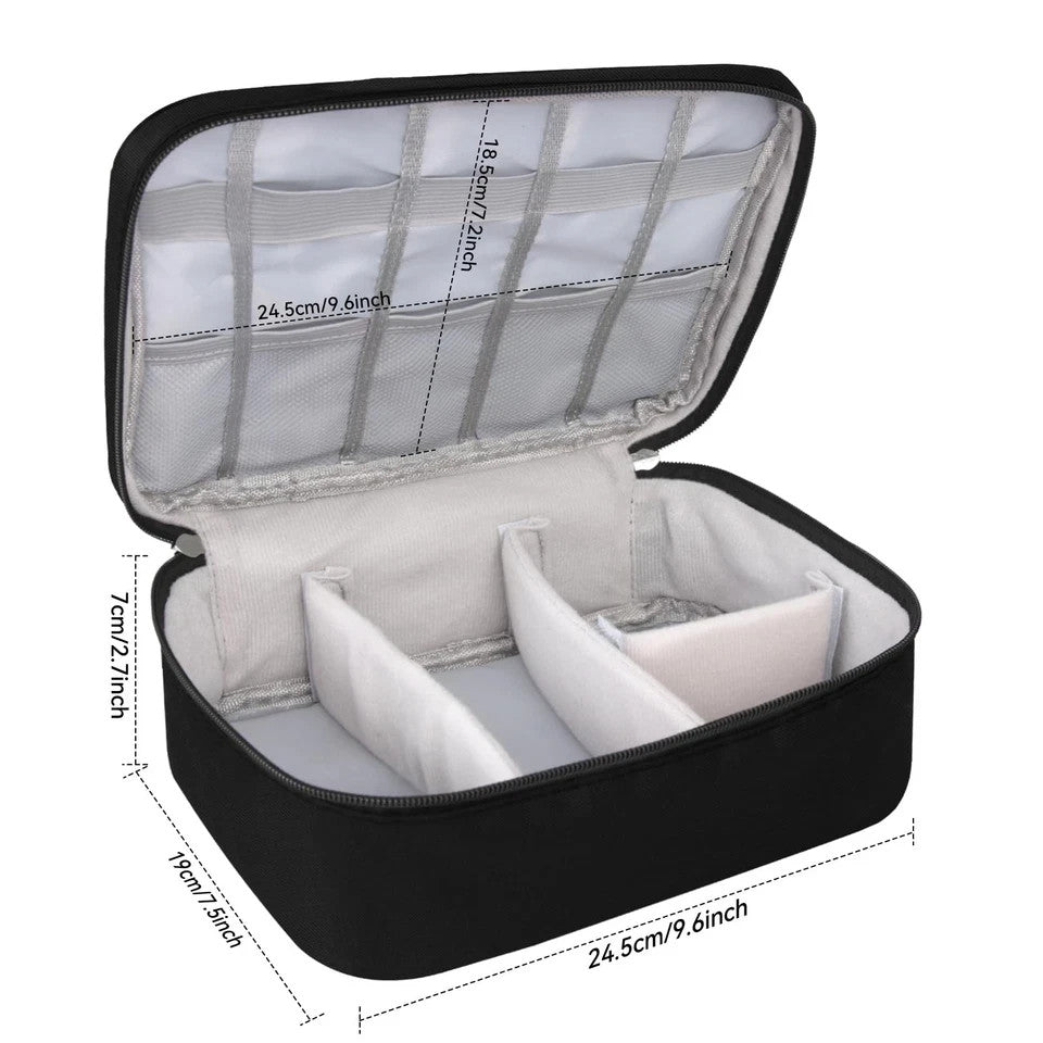 Professional Hair Clipper Travel Case Bag for Barbers - Black