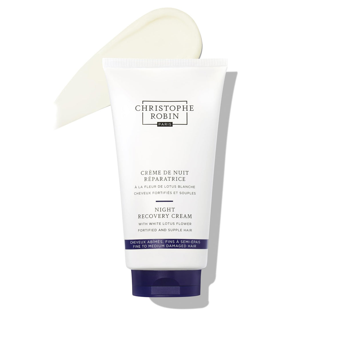 Night Recovery Hair Cream with White Lotus Flower for Damaged Hair - Rich Overnight Treatment
