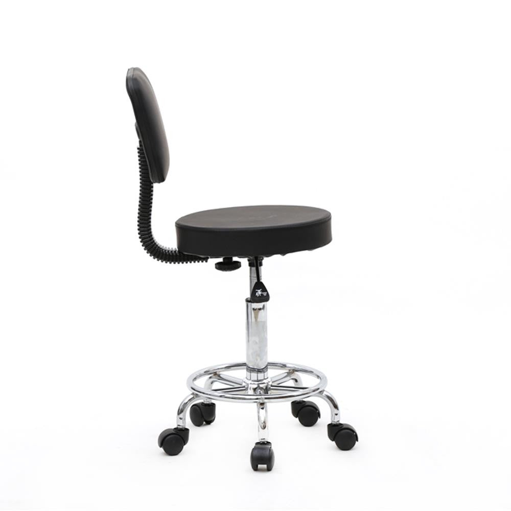 Adjustable Salon Pedicure Stool with Backrest - Spa, Beauty, Massage Seat