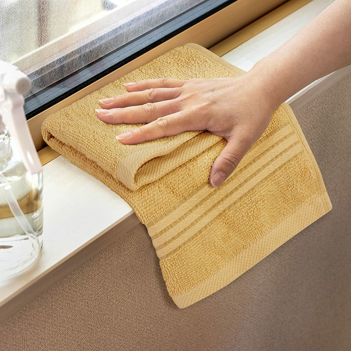 Premium Cotton Washcloth Towels Set - Absorbent 12x12 Inches, Pack of 12