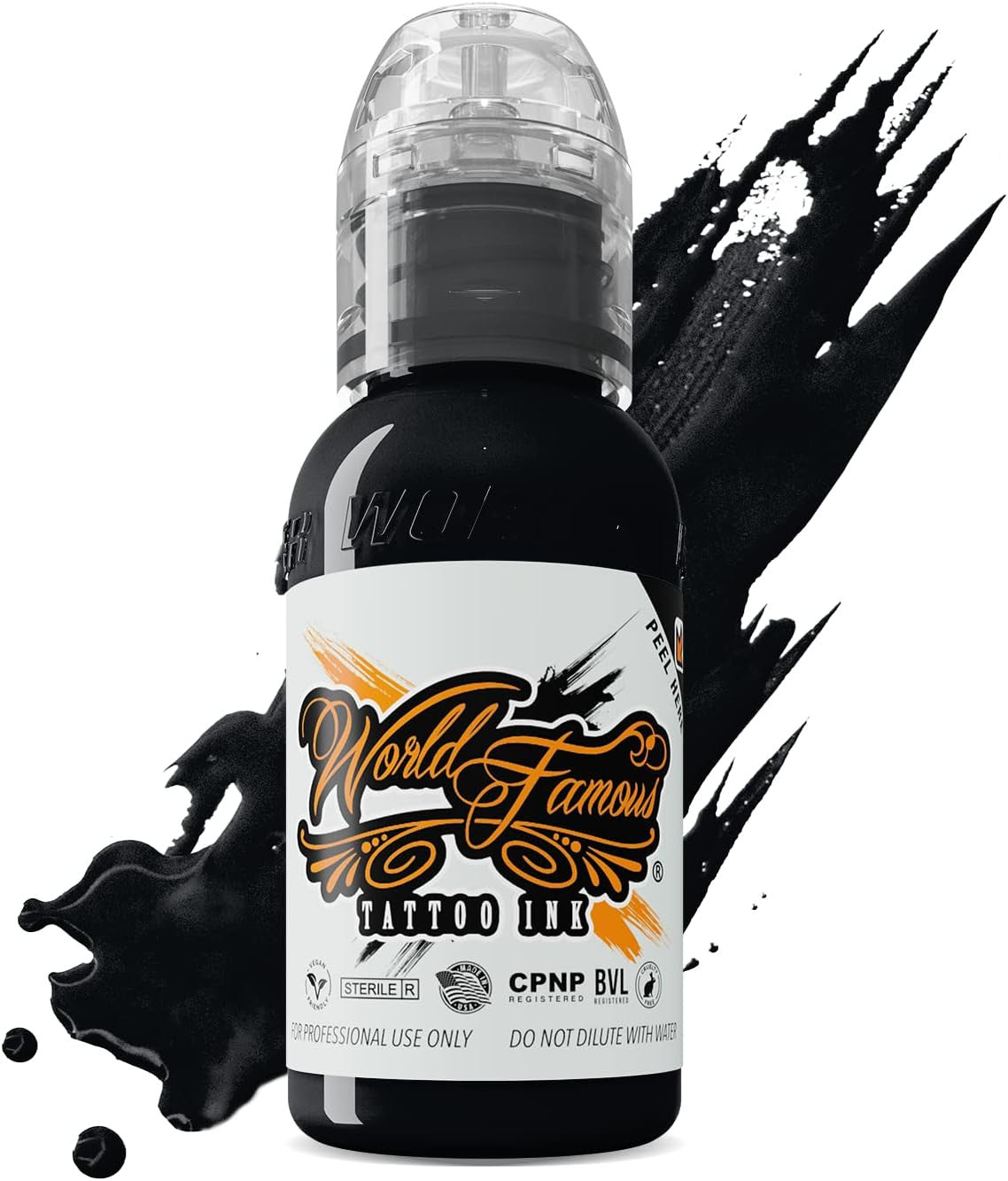 Ultra-Thin Black Tattoo Ink, Long-Lasting Professional Grade (World Famous Blackout)