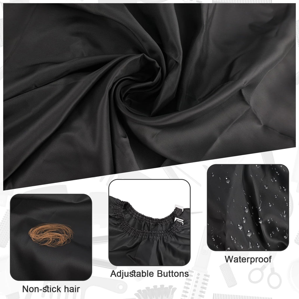 Professional Barber Cape with Neck Duster Brush & Cleaning Brush - Large Waterproof Salon Accessories