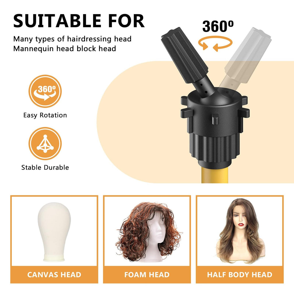 Adjustable Wig Head Stand 50 Inch Tripod with Non-Slip Base for Styling