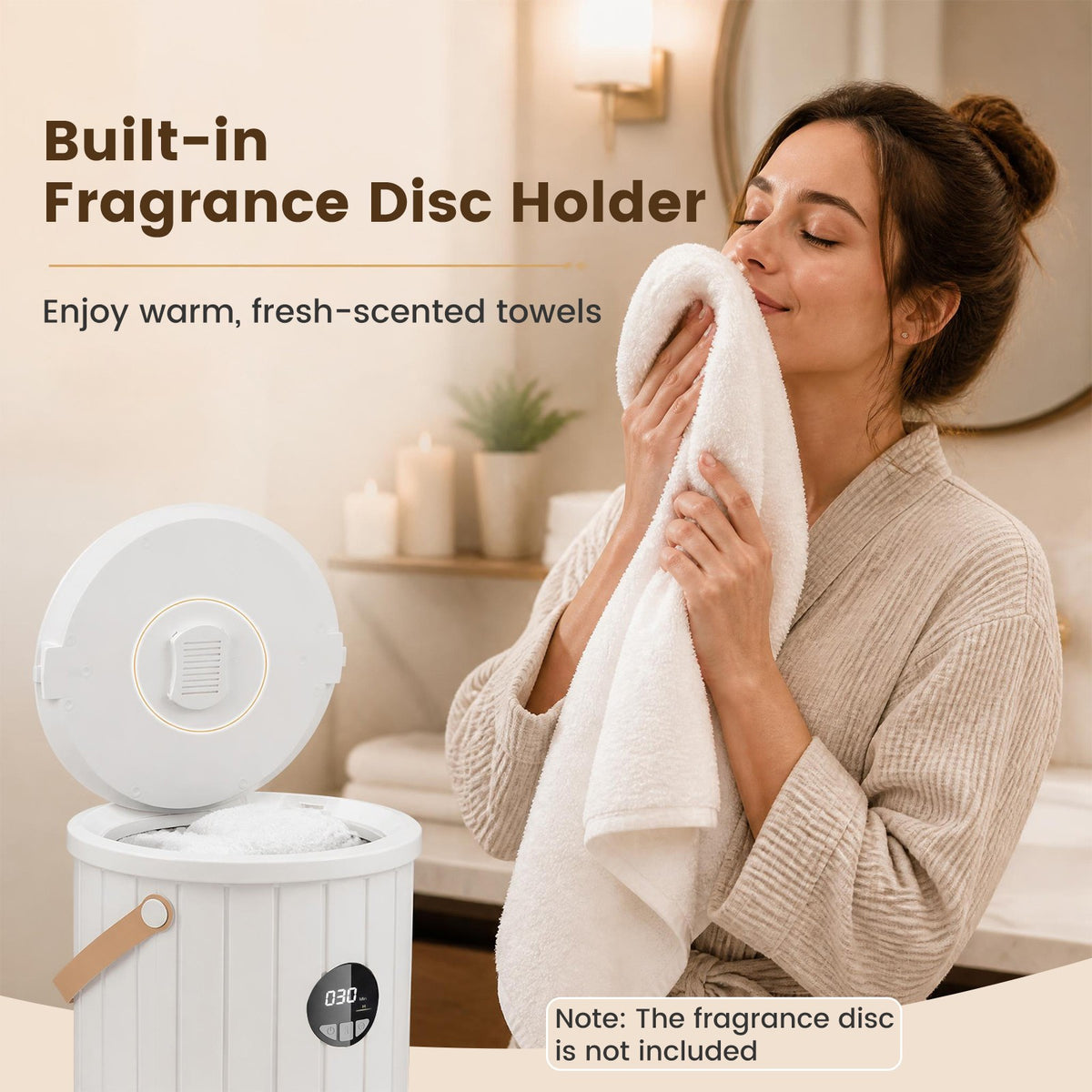 Large Heated Towel Warmer with 4-Heat Timer and 3 Temperature Settings