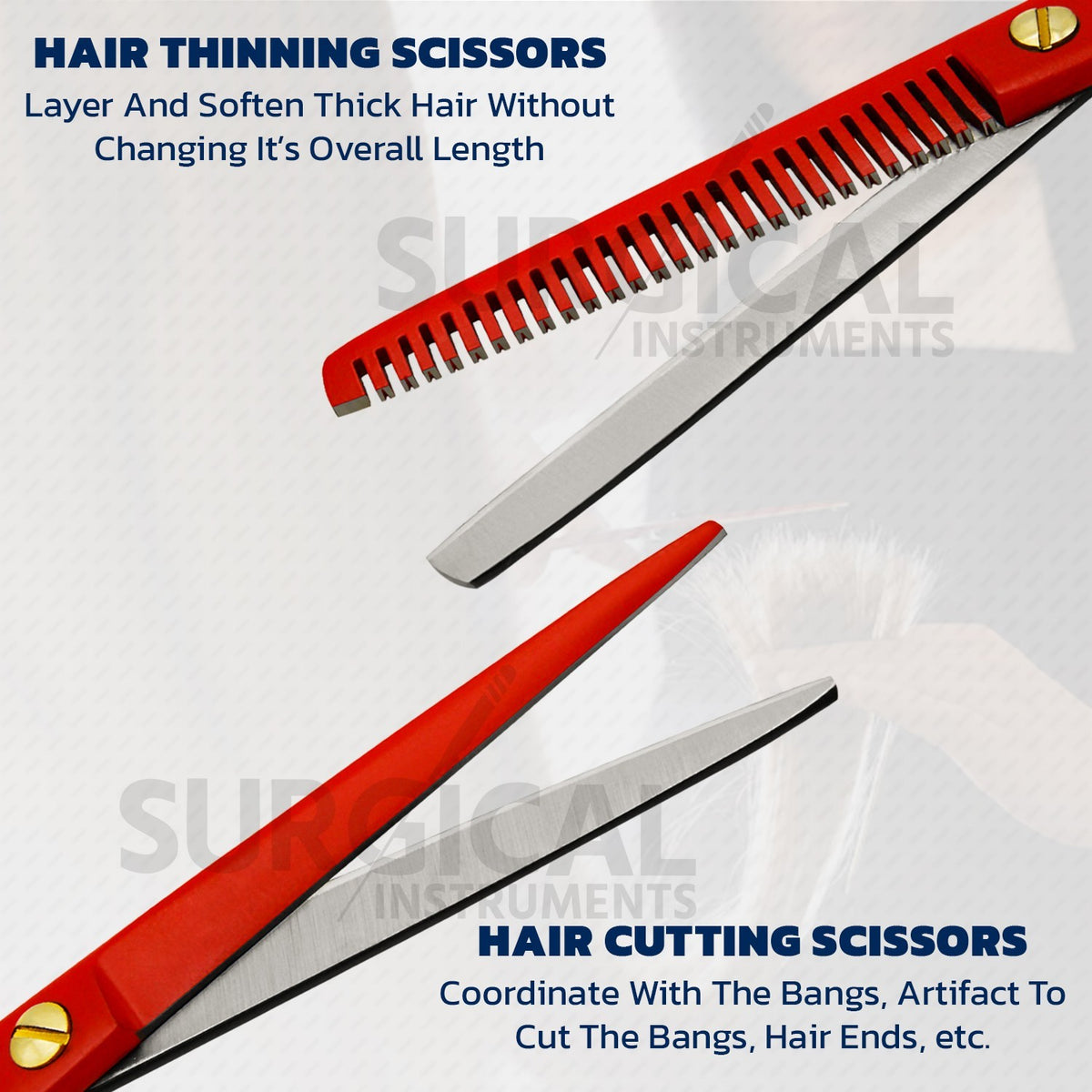 6-inch Professional Hair Cutting & Thinning Scissors Set - Red & Black