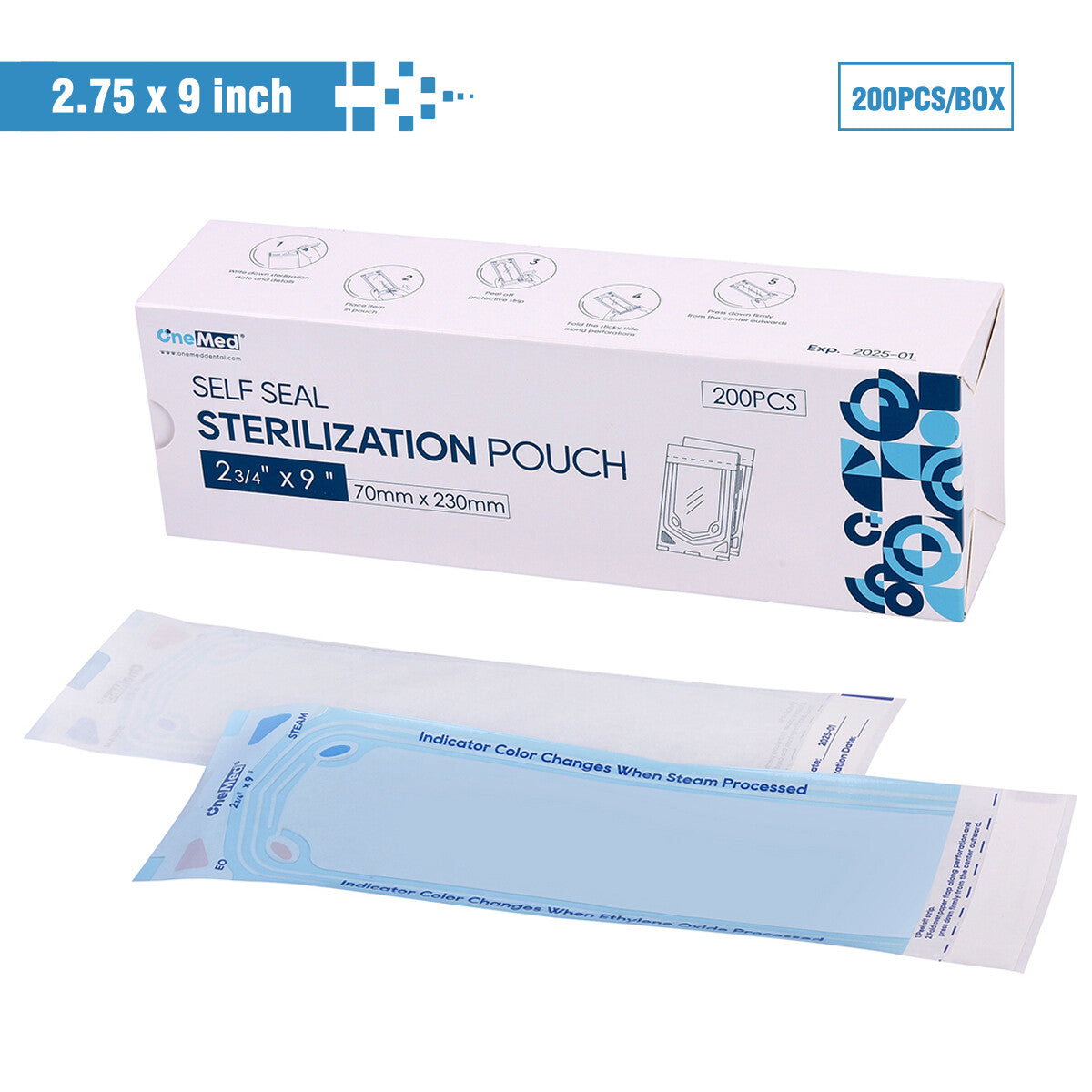 Dental Self Seal Sterilization Pouches Autoclave Bags - Multiple Sizes