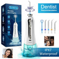 Cordless Water Flosser Dental Oral Irrigator - Rechargeable, 6 Tips, IPX7 Waterproof