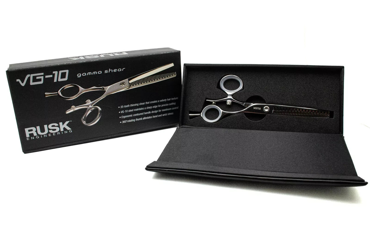 Rusk VG-10 Gamma Shear 35 Tooth Thinning Hair Cutting Shears with Case