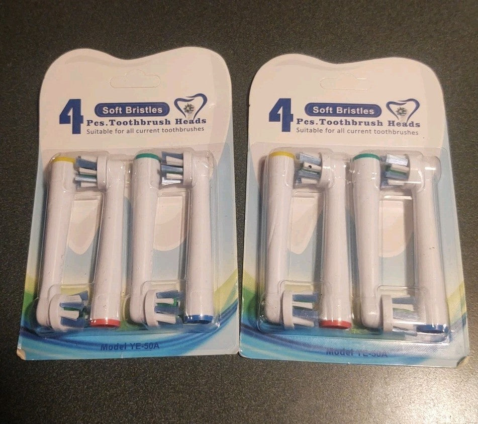 8 Pack Replacement Electric Toothbrush Heads for Oral B Braun Soft Bristles