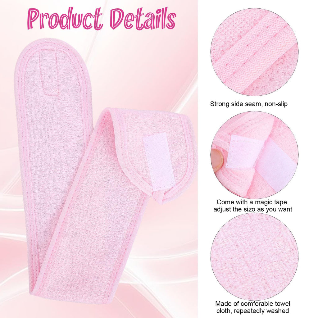 Multicolor Spa Facial Headbands Set - Soft, Absorbent, Adjustable