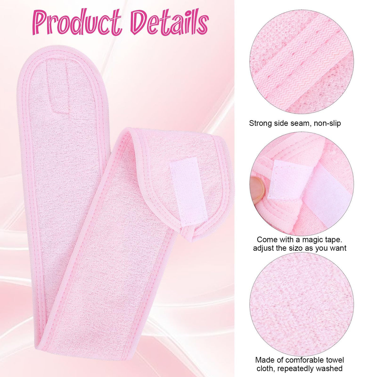Multicolor Spa Facial Headbands Set - Soft, Absorbent, Adjustable