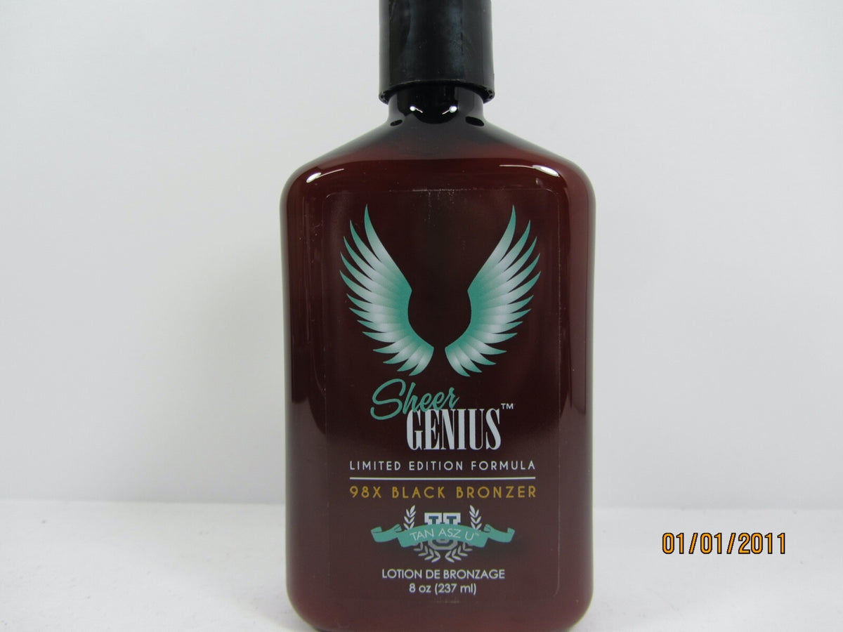 Black Bronzer Tanning Lotion 8 oz Sheer Genius 98X by Tan Inc - Limited Edition