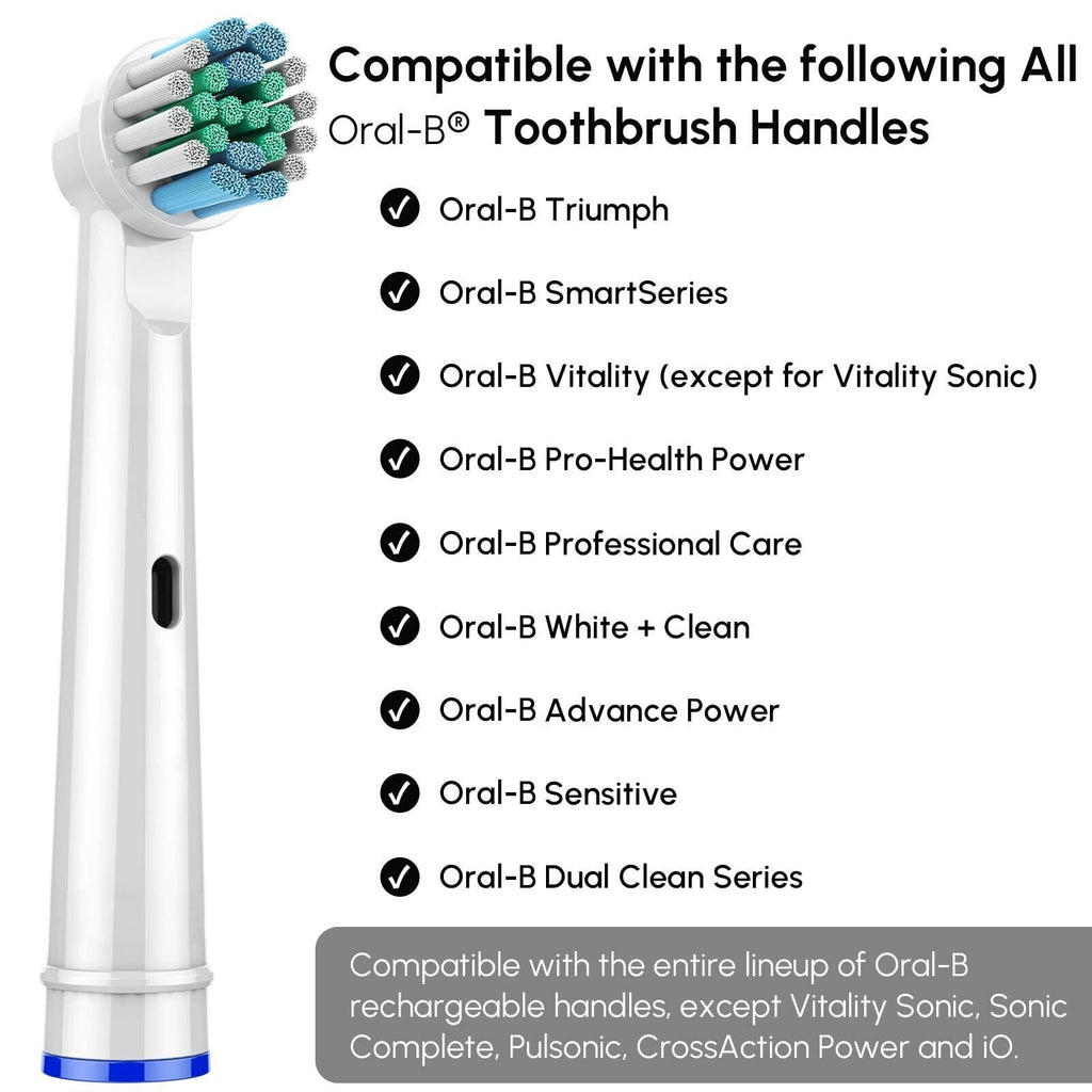 20 Pack Replacement Toothbrush Heads for Oral-B Electric Toothbrushes - Compatible with Advance Power & More