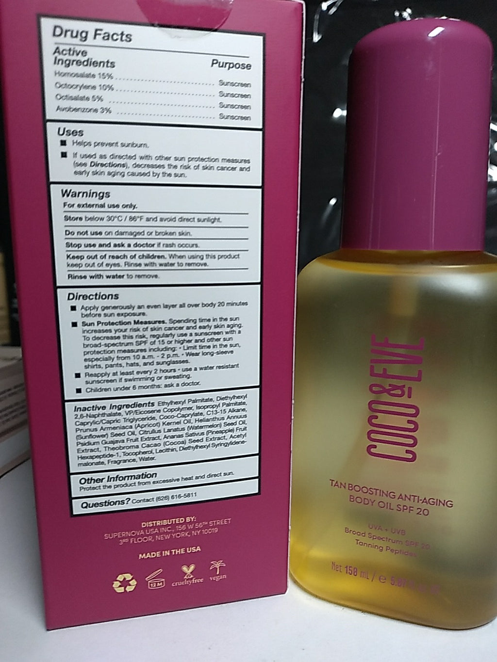 Coco & Eve Sunny Honey Tan Boosting Body Oil SPF 20 5.07 Fl Oz - Anti-Aging Hydrating Skin Oil