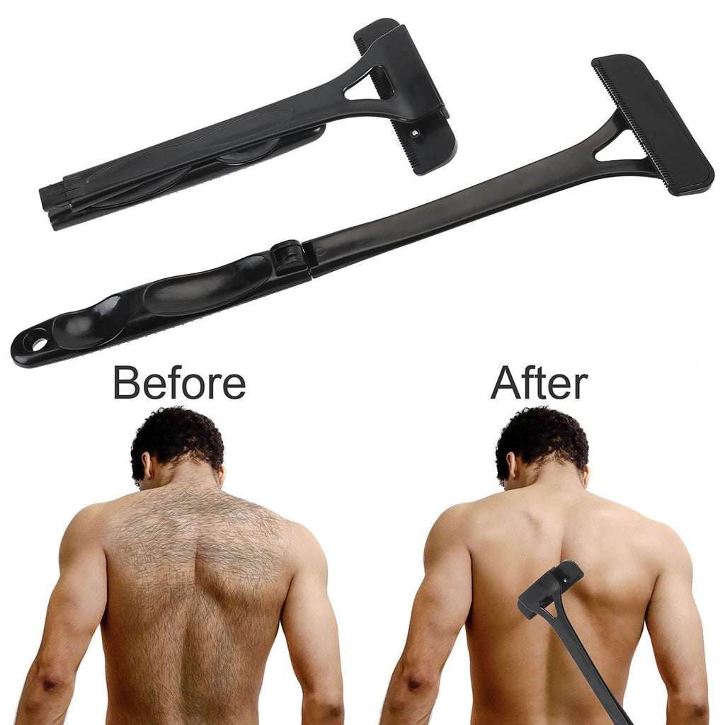 Back Razor Shaver for Body Hair Removal with Long Handle and Replacement Blades
