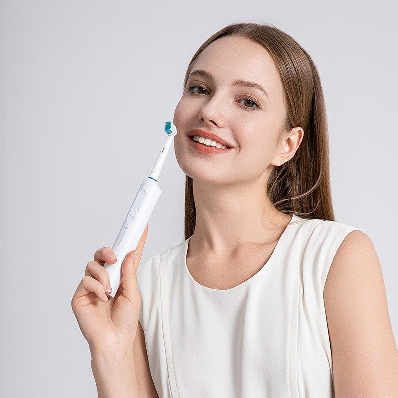 Electric Toothbrush with 2 Replacement Heads & 3 Cleaning Modes - Rechargeable, Waterproof