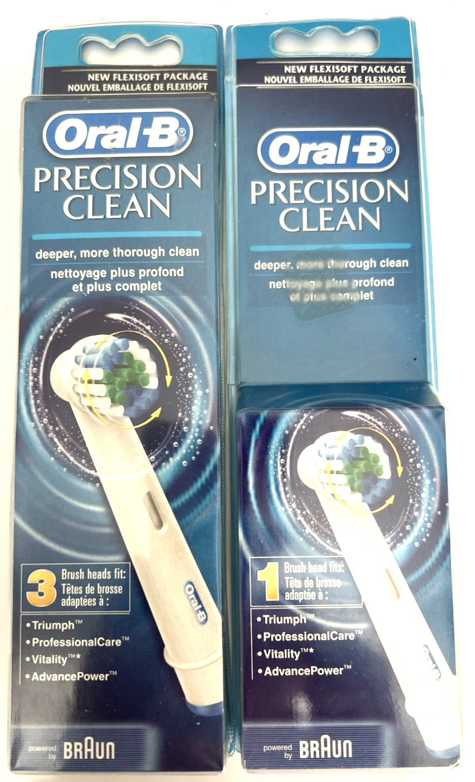 Genuine Oral-B Precision Clean Replacement Brush Heads 1 or 3 Pack