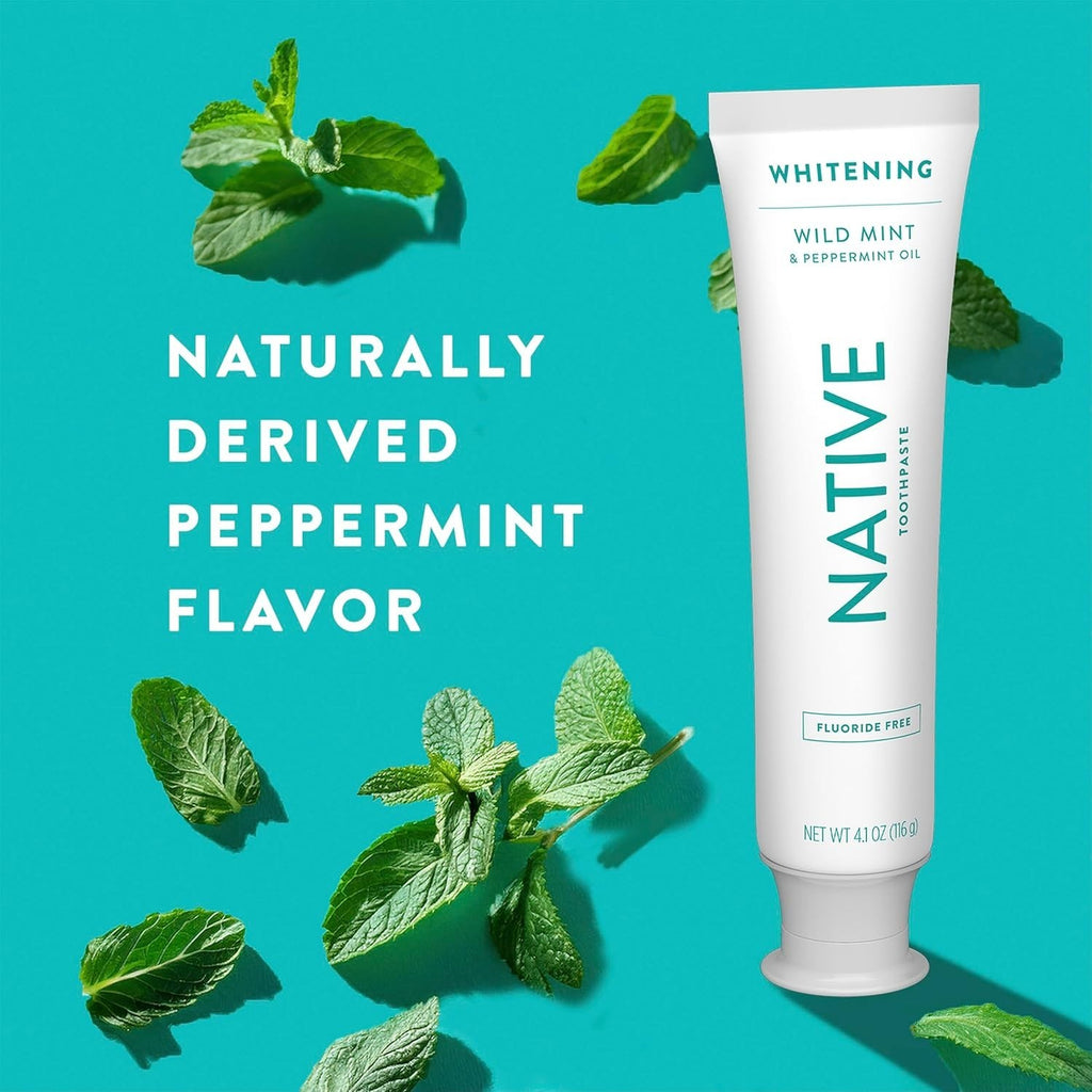 Fluoride-Free Whitening Toothpaste for Adults & Kids 2+ - Wild Mint 3-Pack