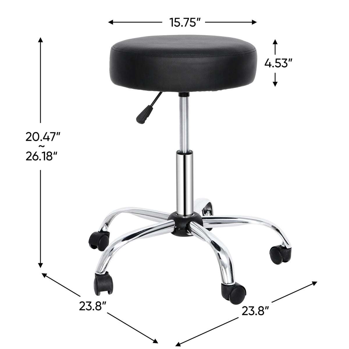 Adjustable Hydraulic Salon Massage Chair with Swivel Rolling Seat