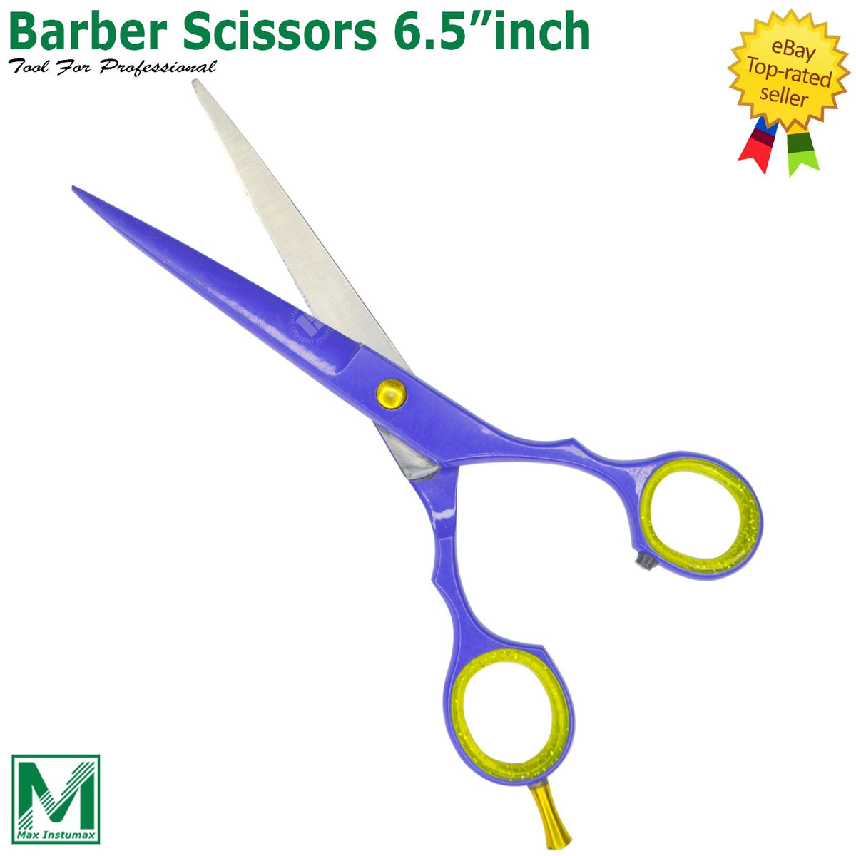 Professional Hairdressing Scissors 6.5 Inch Purple with Gold Tension Screw
