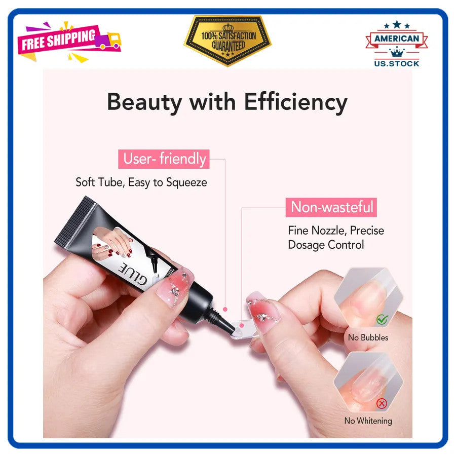 Semi Solid Nail Glue for Press-Ons - Fast Drying, Long-Lasting 10g + Remover