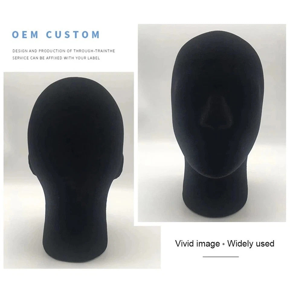 Male Foam Mannequin Head Stand for Display Hat Cap Wig Glasses
