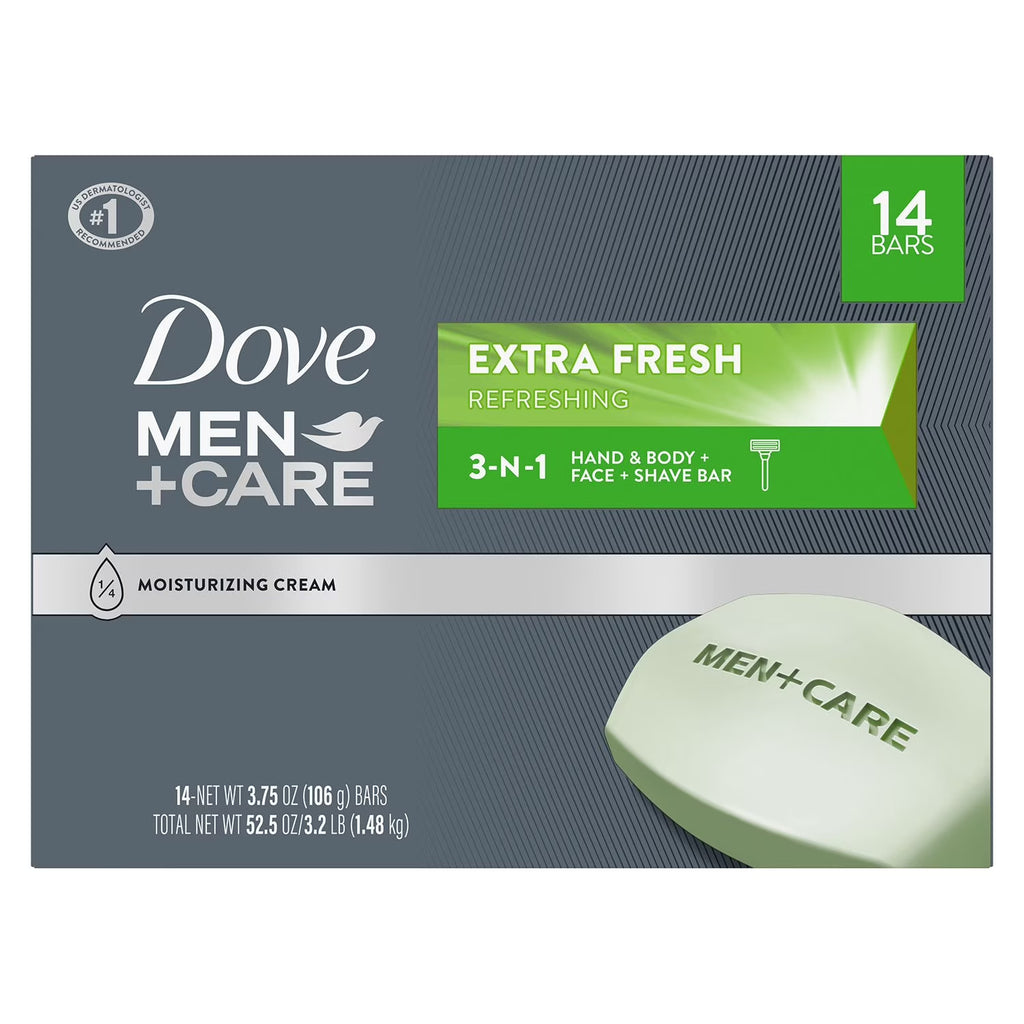 Men's Fresh Body and Face Bar Soap - Hydrating 3.75 oz 14 Count