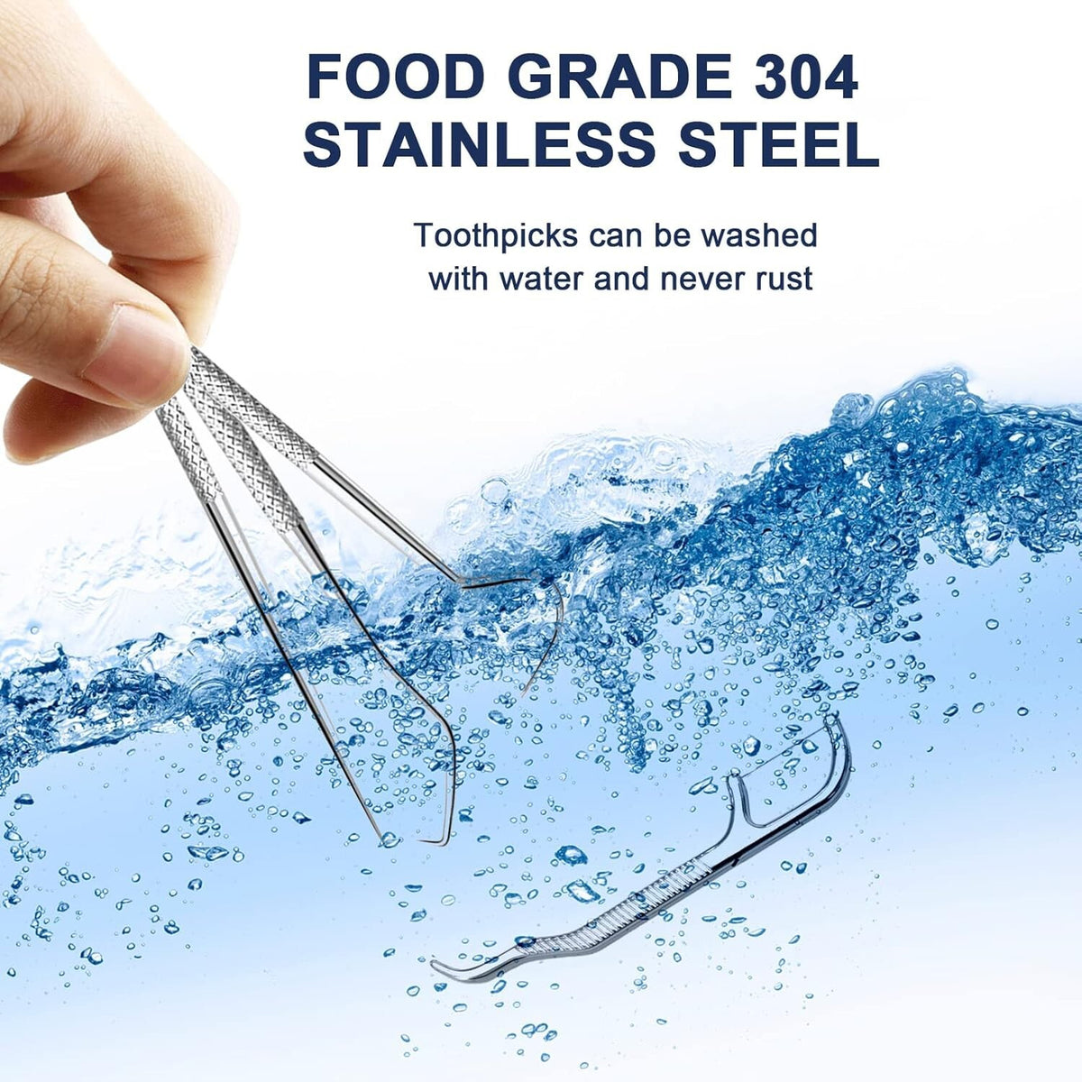 Reusable Stainless Steel Toothpicks Set Portable Teeth Cleaning Kit