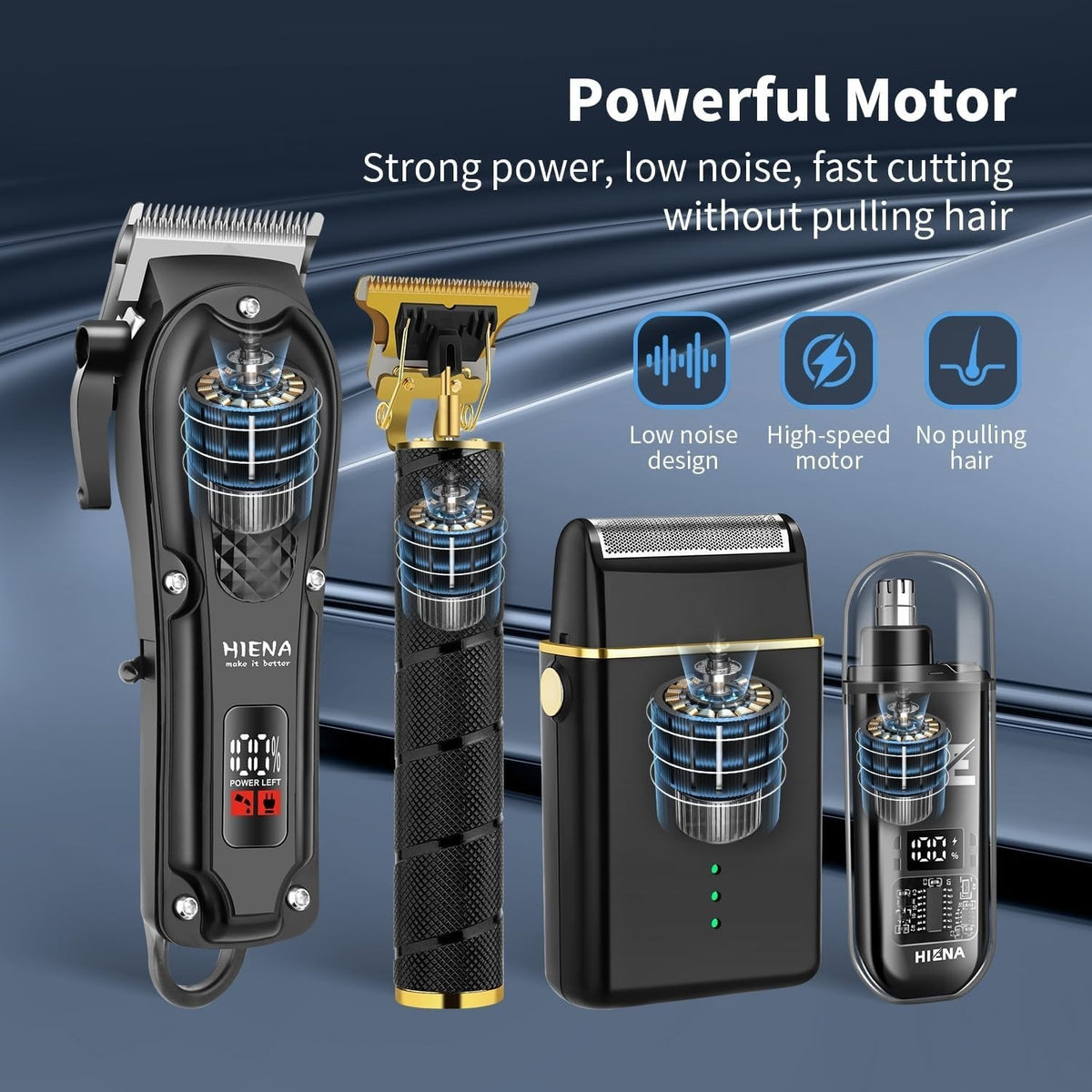 Professional Hair Clipper Set for Men with Beard Trimmer & Accessories