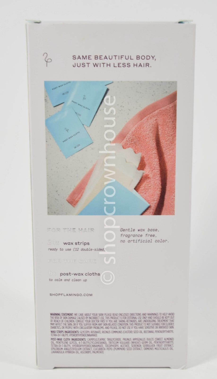 Body Waxing Kit with 24 Strips and Post-Wax Cloths - Fragrance-Free, Gentle