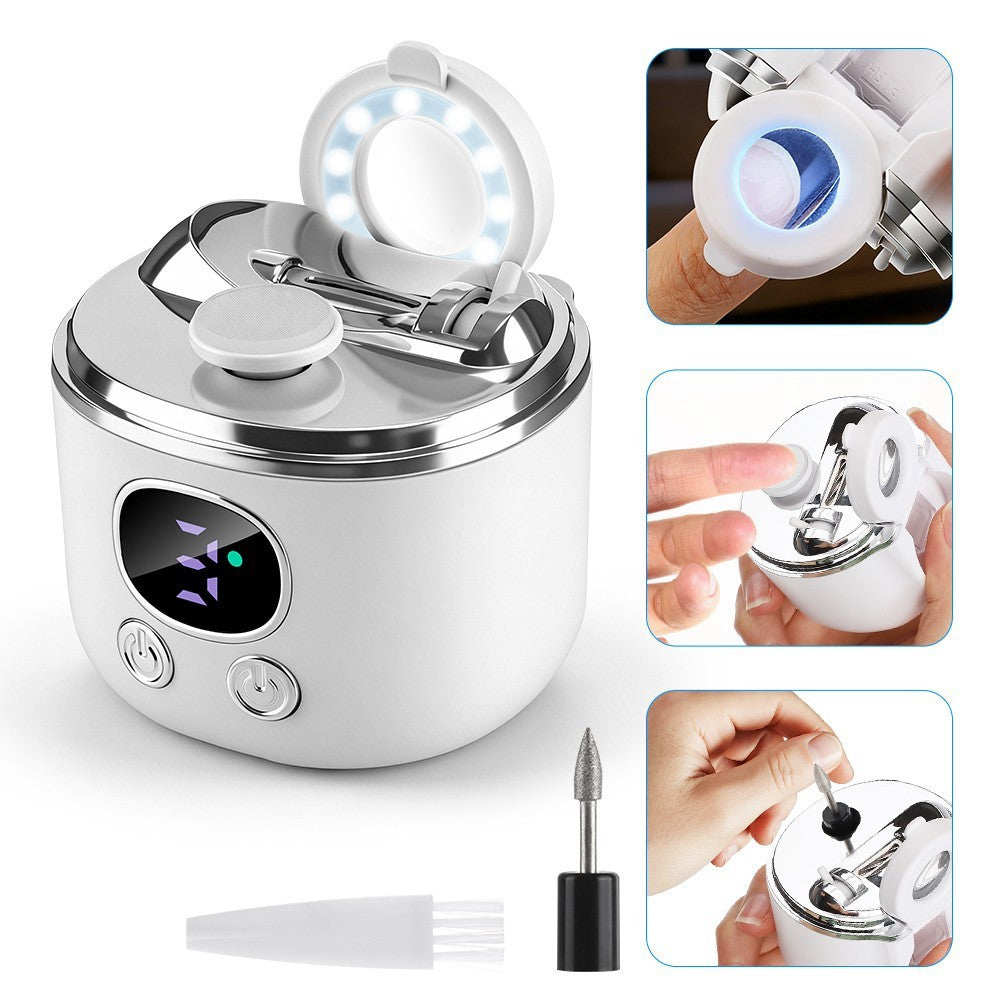 Electric Nail Clipper Set for Seniors and Kids with Magnifier & LED Light