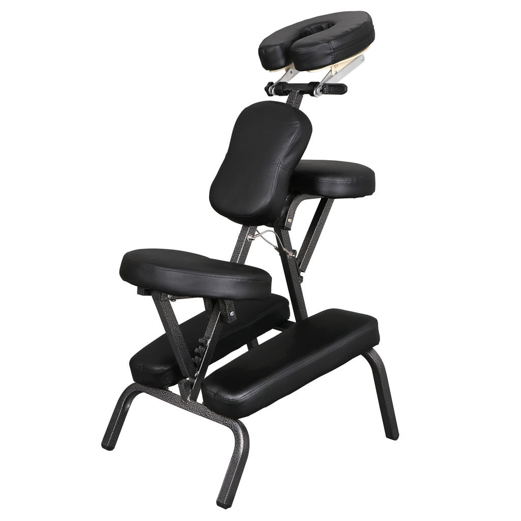 Portable Folding Massage Chair with PU Leather Padding Black