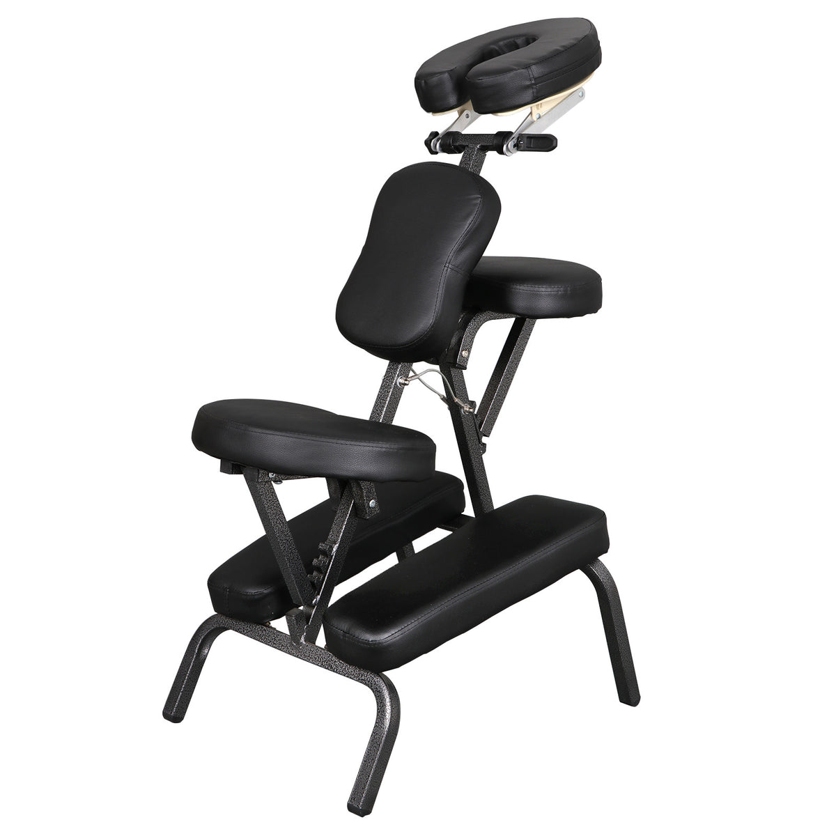 Portable Folding Massage Chair with PU Leather Padding Black