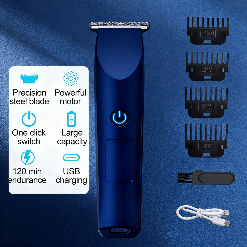 Cordless Beard Trimmer with USB Charging & Multiple Combs for Men
