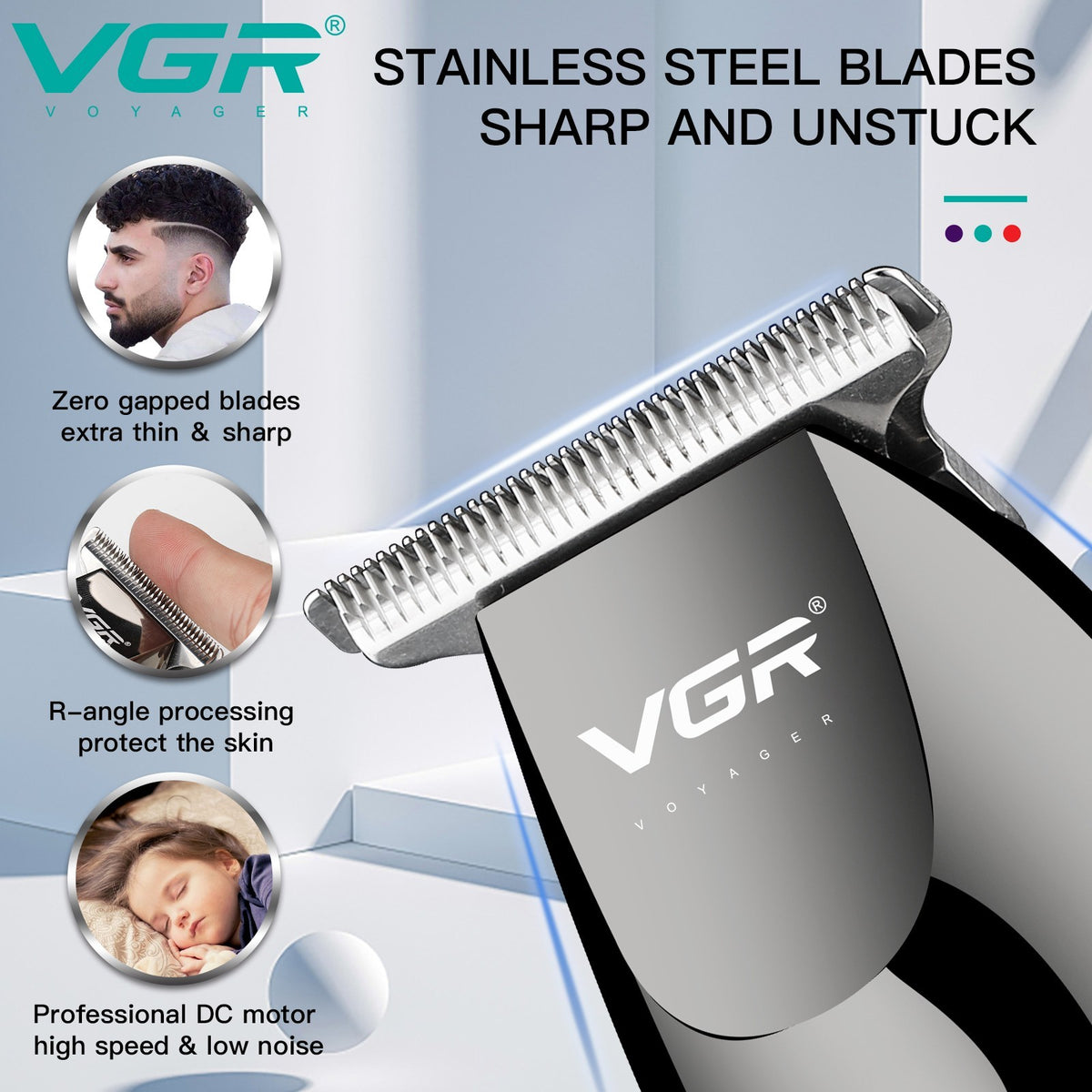 Cordless Hair Trimmer Men’s Edger Clipper with Stainless Steel Blade