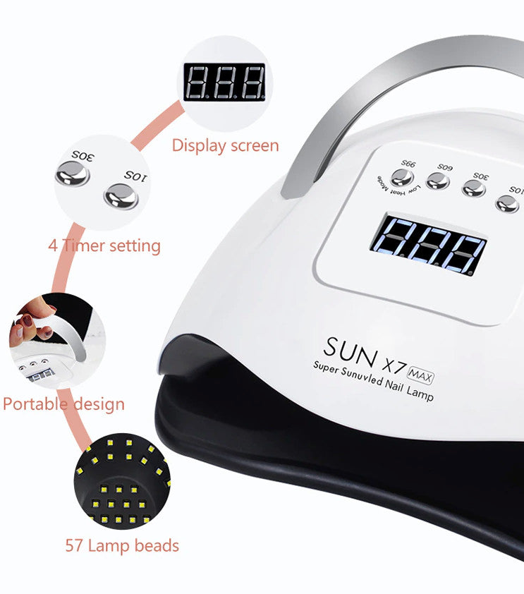 220W UV LED Nail Dryer Lamp for Gel Polish Curing Manicure Equipment