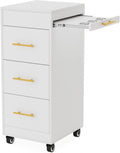 Salon Trolley Cart with Wheels - Wooden Hair Storage Cabinet with Drawers