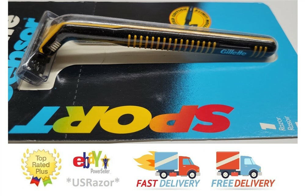 Gillette Sensor Razor Handle & Refill Cartridge Yellow - Metal Men & Women Shaver