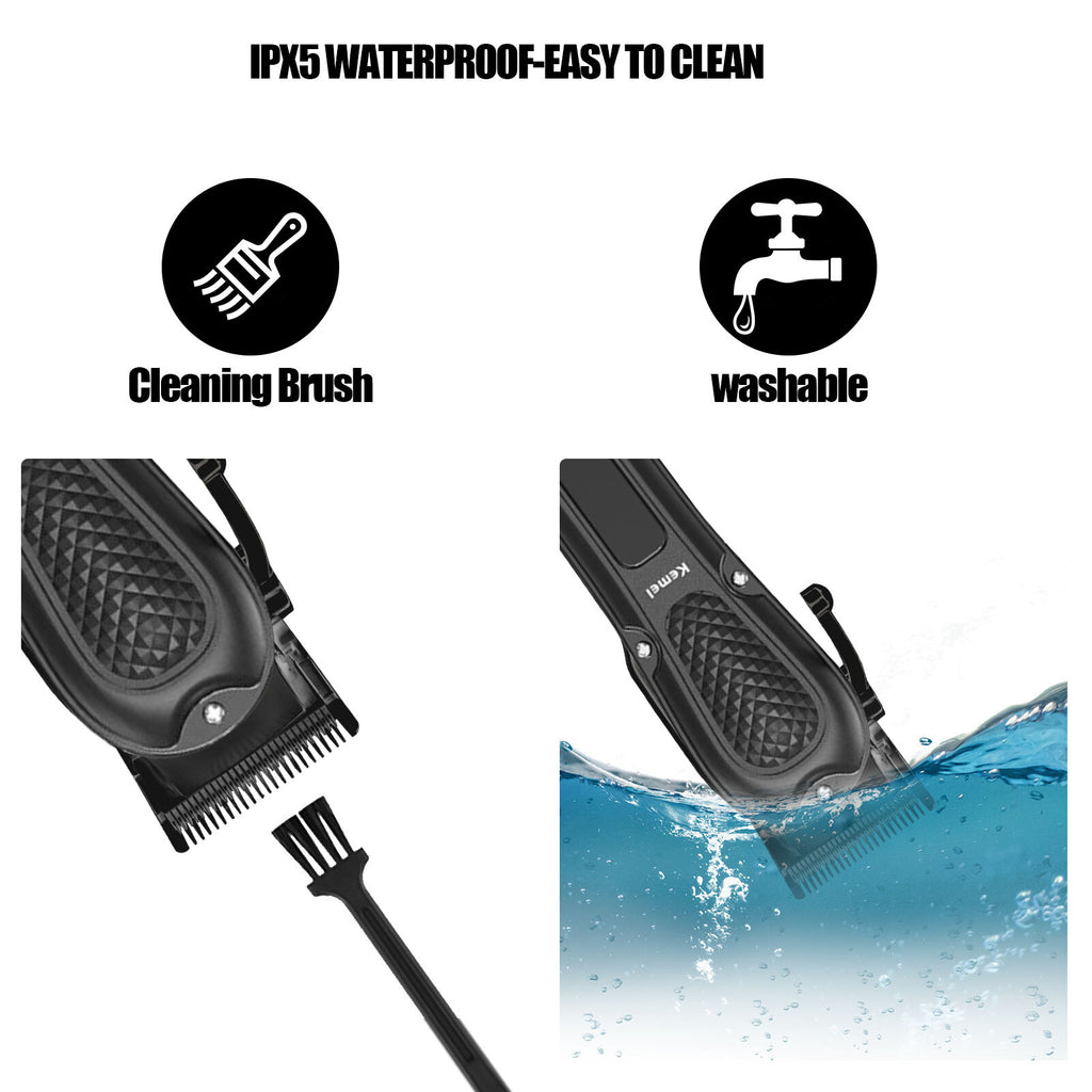 Cordless Hair Clipper and Beard Trimmer Set with Adjustable Guide Combs