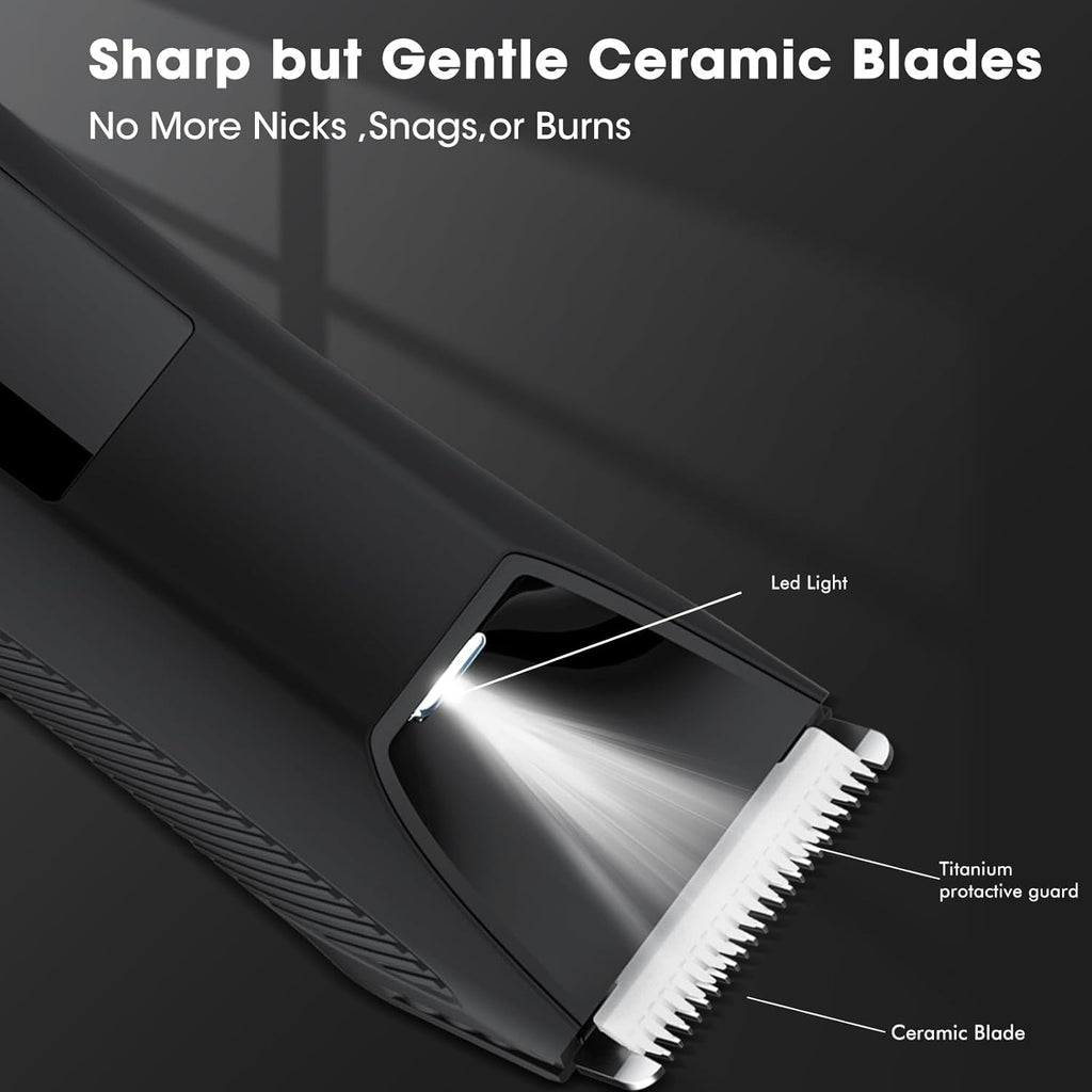 Men's 2-in-1 Body & Groin Hair Trimmer Waterproof Rechargeable Grooming Kit