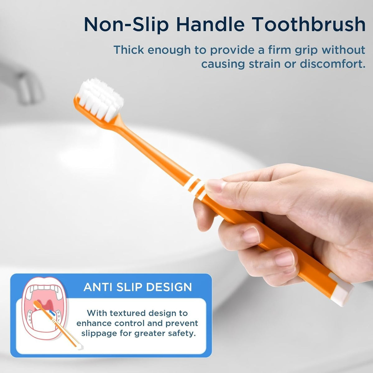 Extra Soft Toothbrush for Sensitive Gums, Wide Head & Gentle Bristles