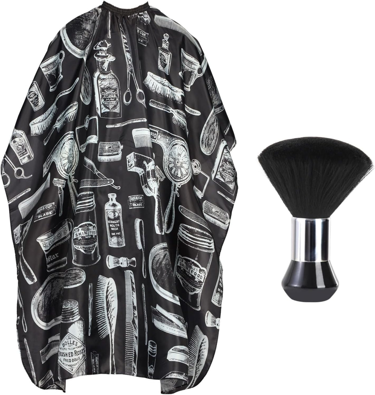 Professional Hair Cutting Cape with Neck Duster Brush Large Size Salon Barber Set