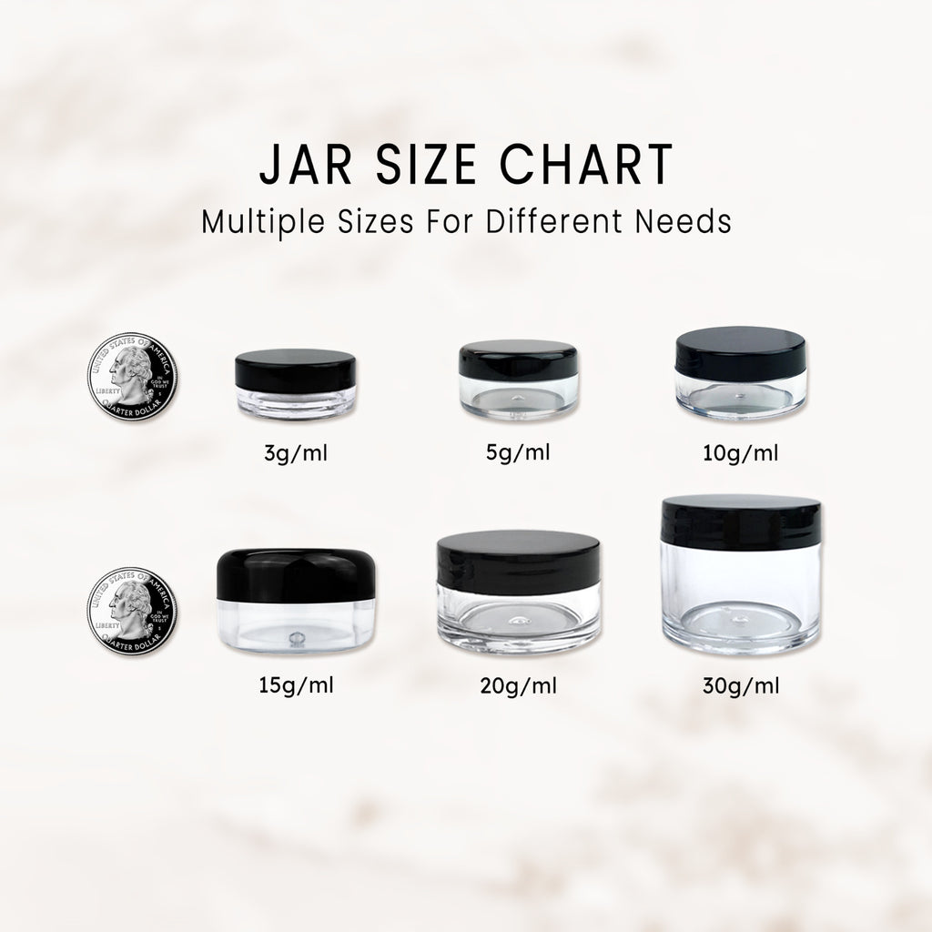 100pcs 10ml Cosmetic Sample Jars with Screw Cap - Clear Reusable Containers for Makeup, Cream, Glitter
